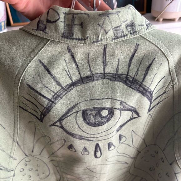 Conrad C Stylish Green Patterned Blazer Hand Drawn 14 - Picture 14 of 16